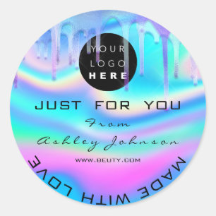 Tack för Logotypen Holograf med Kärlek-drivrutiner Runt Klistermärke