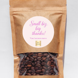 Tack för logotypen rosa Script Business Runt Klistermärke