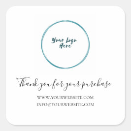 Tack för logotypen Small Business Fyrkantigt Klistermärke