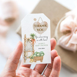 Tack för lokalt odlad lantbrukare, rustic Baby Sho Presentetikett
