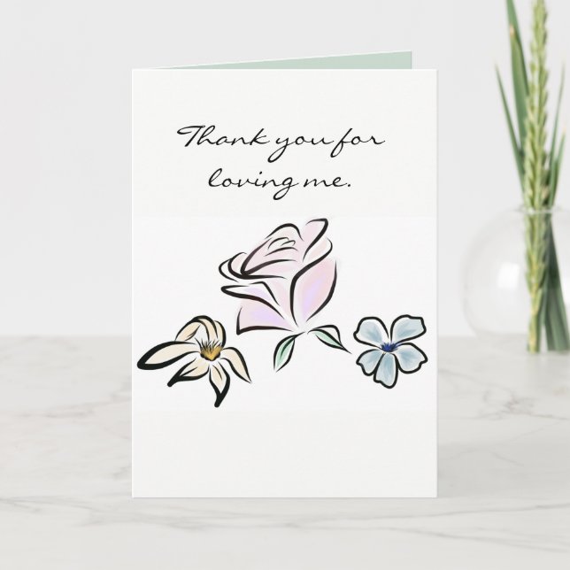 Tack för Loving Me Card med Dikt (Framsida)