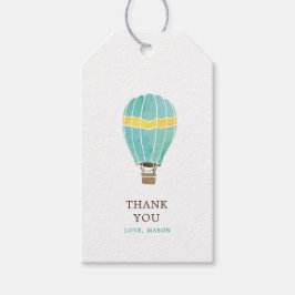 Tack för Luftballong av vattenfärg i personlig Presentetikett