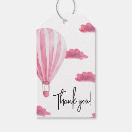 Tack för luftballongens babydusch presentetikett