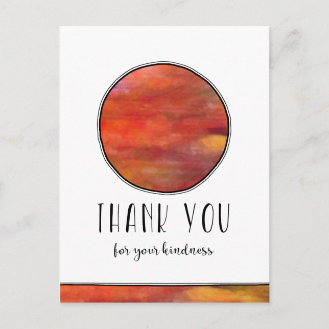 Tack för Lugnen och färgfull Artsy Circle Vykort (Framsida)
