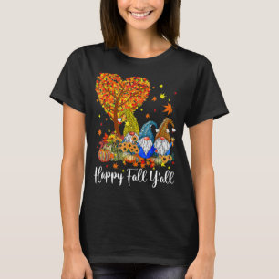 Tack för lycklig Fall Y'all Gnomes Pumpkin Autumn T Shirt