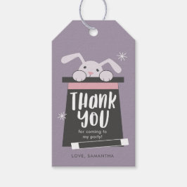 Tack för Magic Show Bunny Födelsedagsfest Presentetikett