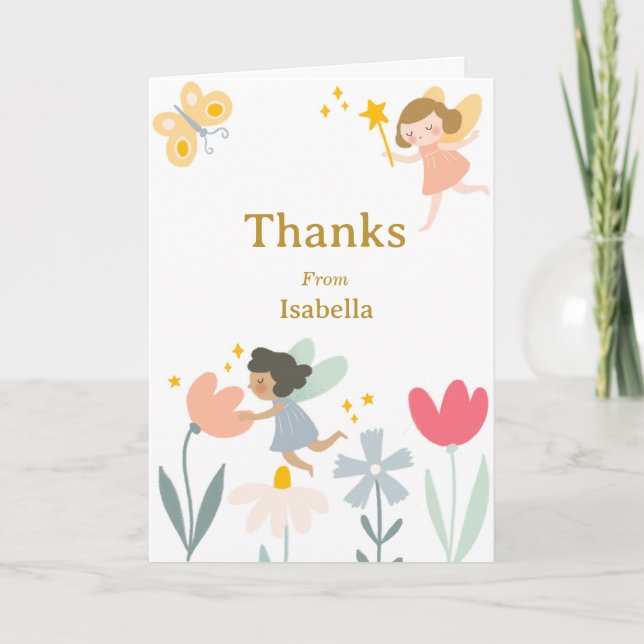 Tack för magiska Älvor Anteckningskort (Framsida)