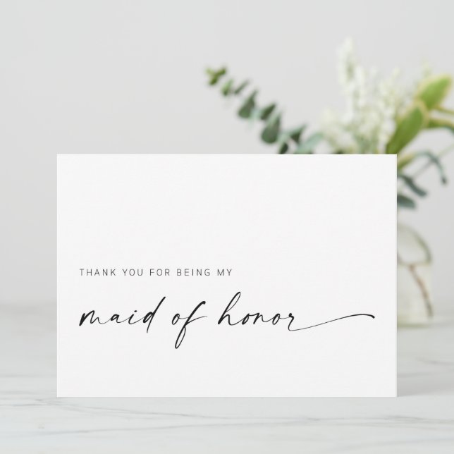 Tack för maid of honor-kortet | Modern minimalist (Stående Fram)
