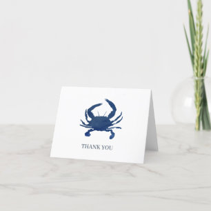 Tack för målning av anpassningsbar Blue Crab Kort