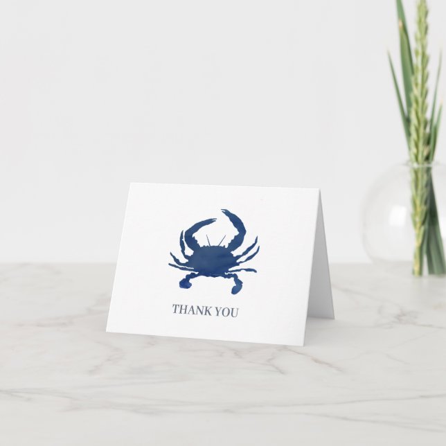 Tack för målning av anpassningsbar Blue Crab Kort (Framsida)