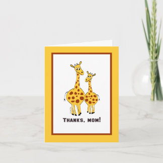 Tack för Mamma Cute Giraffe-illustrationskort Kort