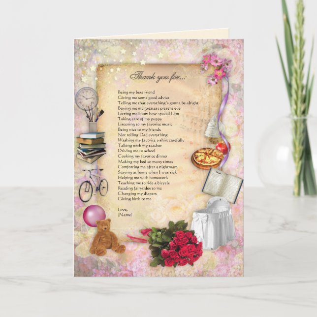 Tack för Mamma-kortet (anpassade) (Framsida)