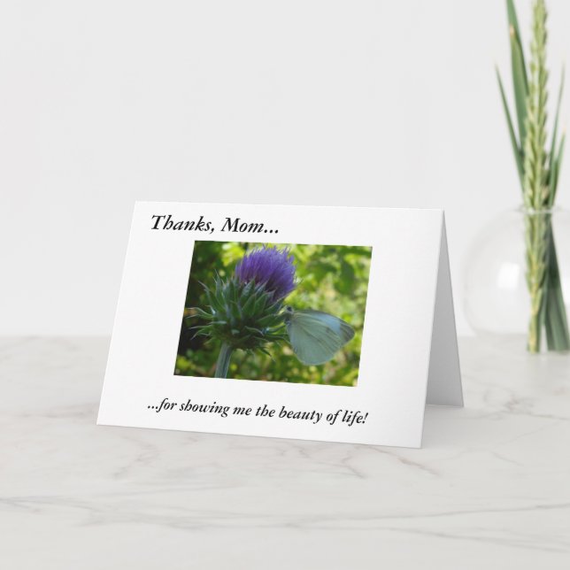 Tack för Mamma Lila Thistle Note Card (Framsida)