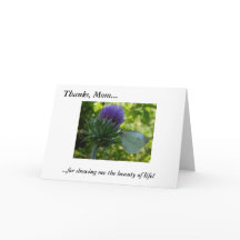 Tack för Mamma Lila Thistle Note Card