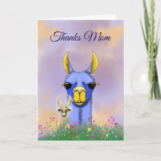 Tack för Mamma llama Mors dag Card Helgkort