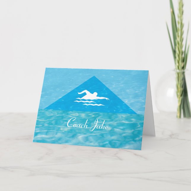 Tack för Manar Simma Coach Swimmer-anpassat namn Kort (Framsida)
