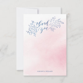 Tack för marin blommigt-kalligrafi