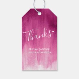 Tack för märkre för evenemangsgåva till mörk rosa presentetikett