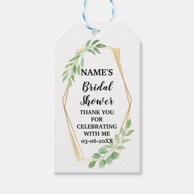 Tack för Märkre Löv Favor Guld Möhippa Presentetikett (Framsidan)