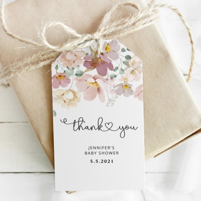 Tack för märkrn med vildblommor presentetikett (Skapare uppladdad)