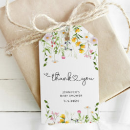 Tack för märkrn med vildblommor presentetikett