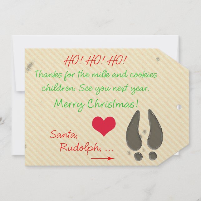 Tack för Märkrn Mjölk & Cookies från tomten Inbjudningar (Framsida)