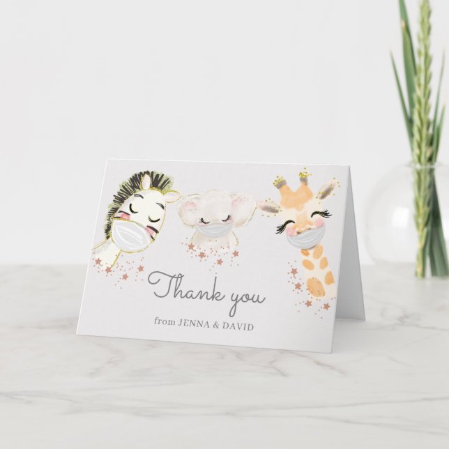 Tack för masken baby djur ansikte kort (Framsida)