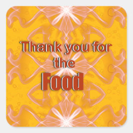 Tack för maten fyrkantigt klistermärke