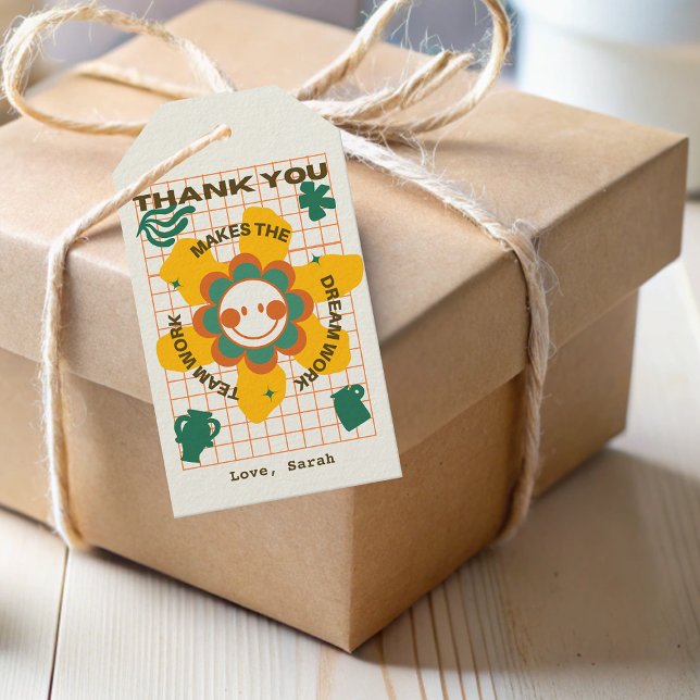 Tack för medarbetare i det fria affärsteamet presentetikett (Flower Business Team Employee Colleague Thank You Gift Tags)