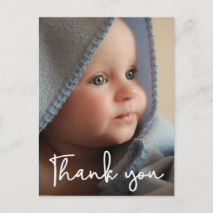 Tack för meddelande om födelsetal för lodräts baby vykort