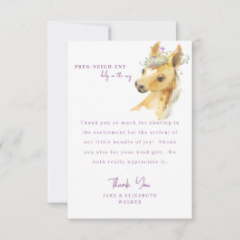 Tack för meddelande om Pony Lavender Baby Shower