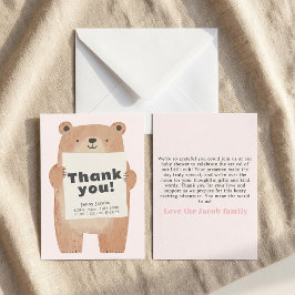 Tack för meddelande om Rosa Bear Baby Inbjudningar