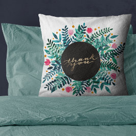 Tack för meddelandet - med blommigtar för rosa och kudde