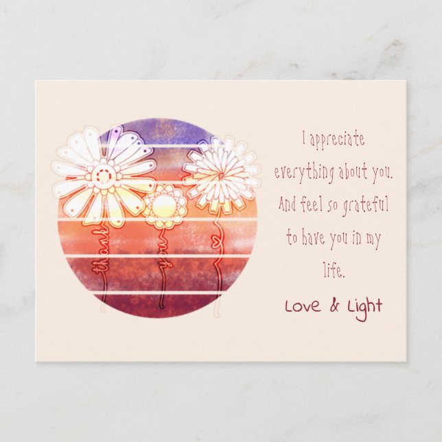 Tack för meddelandet med blommor och vykort (Framsida)