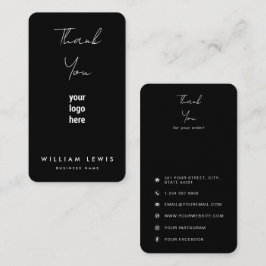 Tack för medieikoner för beställning och Social Visitkort