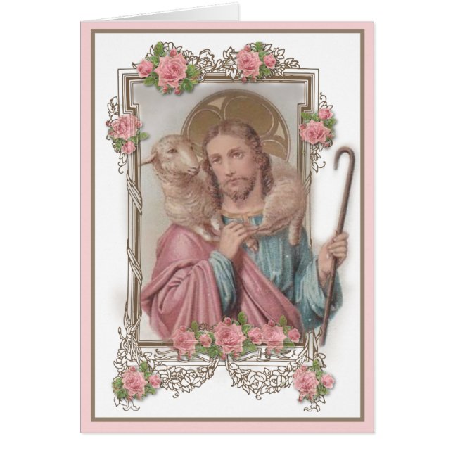 Tack för medkänsla vid religiös begravning Jesus Hälsningskort (Framsidan)