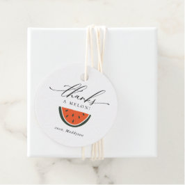 Tack för Melon Birthday Gåvor Etiketter