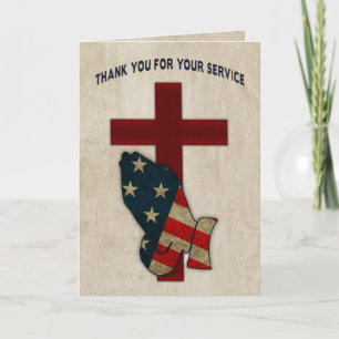 Tack för militära tjänster, Praying Händer/Flagga Kort