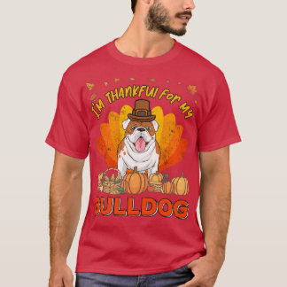 Tack för min engelska Bulldog-Thanksgiving T Shirt