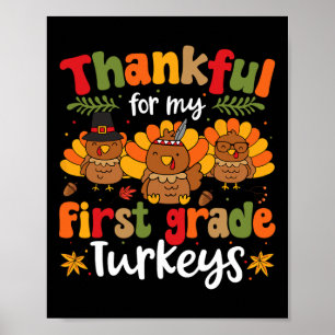 Tack för min första Klass-Thanksgiving för kalkone Poster