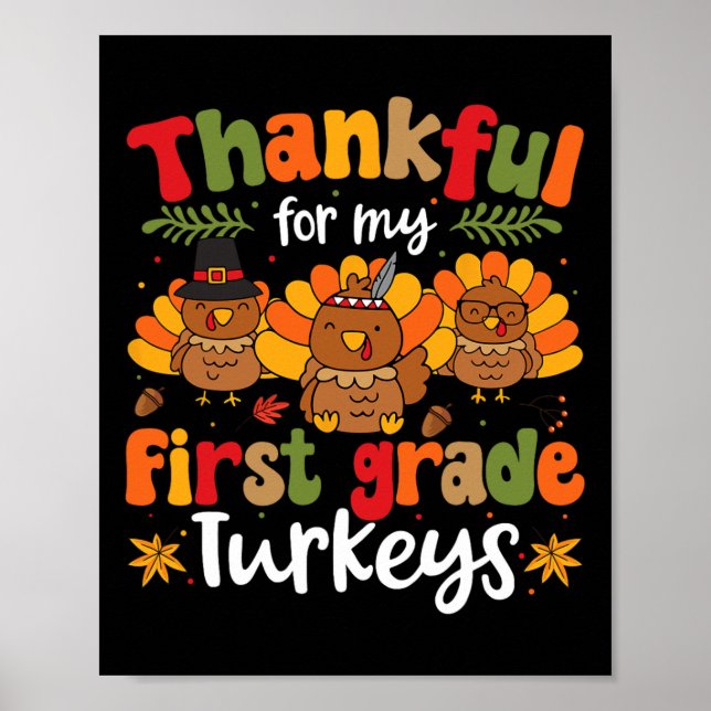 Tack för min första Klass-Thanksgiving för kalkone Poster (Framsidan)