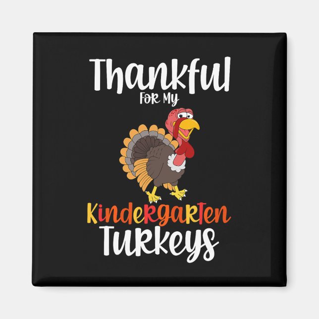 Tack för min Kindergarten-Thanksgiving för kalkone Magnet (Framsidan)