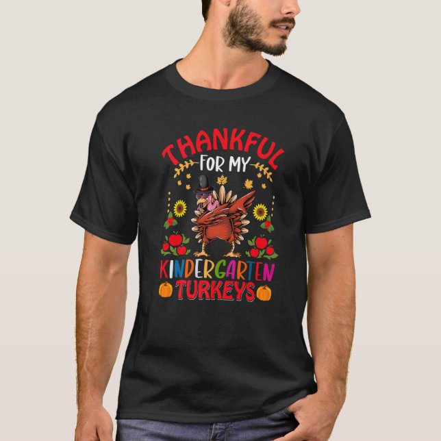 Tack för min Kindergarten Turkey Teacher-tack T Shirt (Framsida)