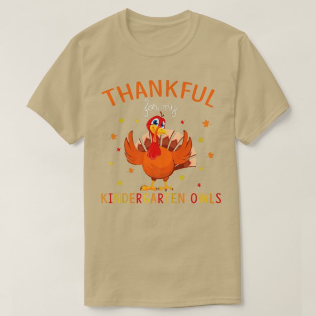 Tack för min Kindergarten Uggla hösten Turkiet T Shirt (Design framsida)