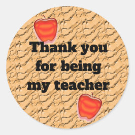 Tack för min lärarapplådering runt klistermärke