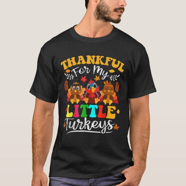 Tack för min lilla turkonlärare Thanksgiin. T Shirt (Framsida)