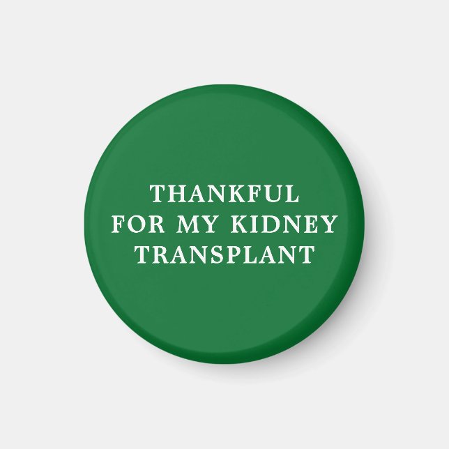 Tack för min njurtransplantation - Grönt Magnet (Framsidan)