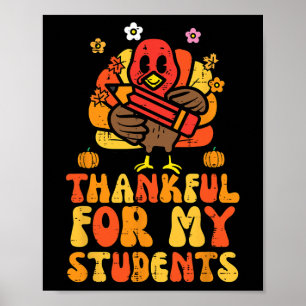 Tack för min Studenter Thanksgiving Fall Lärare Poster