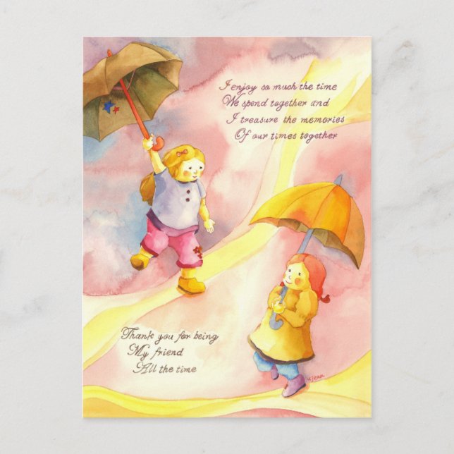 Tack för min vän vykort (Framsida)