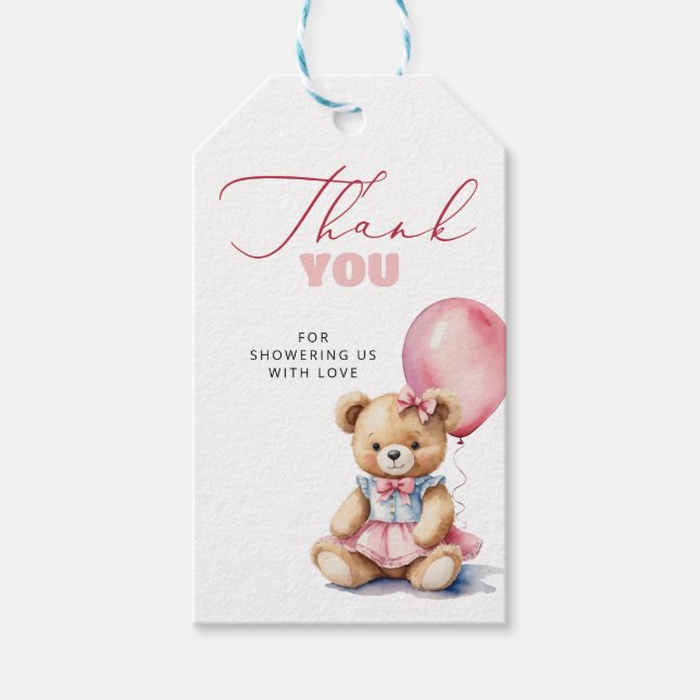 Tack för minimal modern babystölder för ballonger presentetikett (Framsidan)